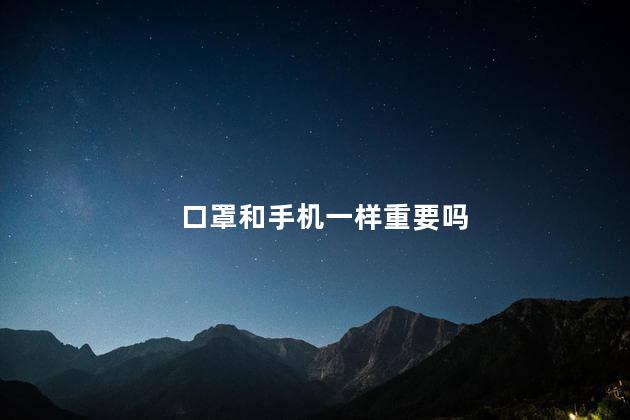 口罩和手机一样重要吗