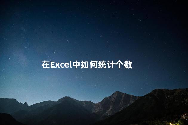 在Excel中如何统计个数