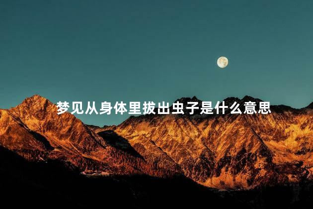 梦见从身体里拔出虫子是什么意思