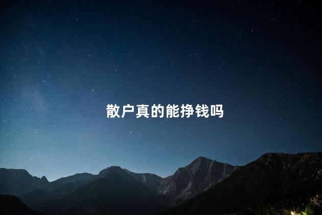 散户真的能挣钱吗