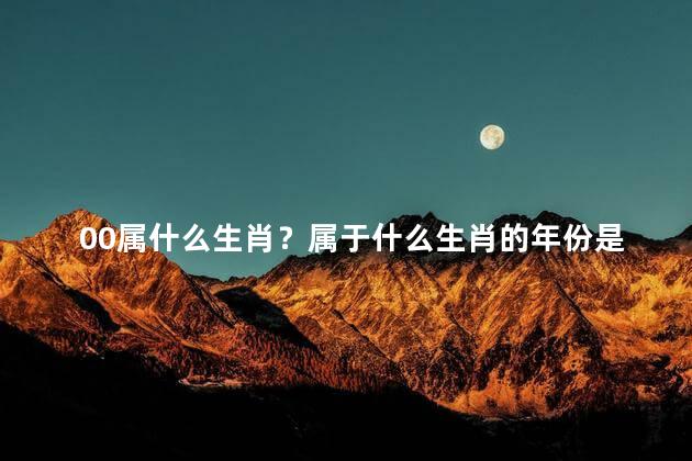 00属什么生肖？属于什么生肖的年份是00？