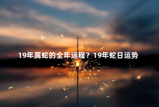 19年属蛇的全年运程？19年蛇日运势：事业顺遂，求财有望