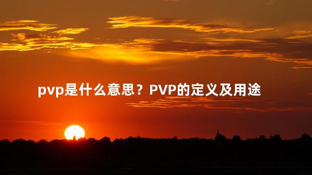 pvp是什么意思？PVP的定义及用途