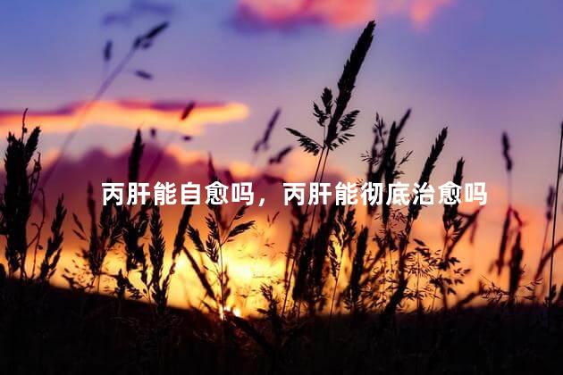 丙肝能自愈吗，丙肝能彻底治愈吗