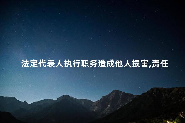 法定代表人执行职务造成他人损害,责任需由谁承担，民法典法定代表人因执行职务造成他人损害的